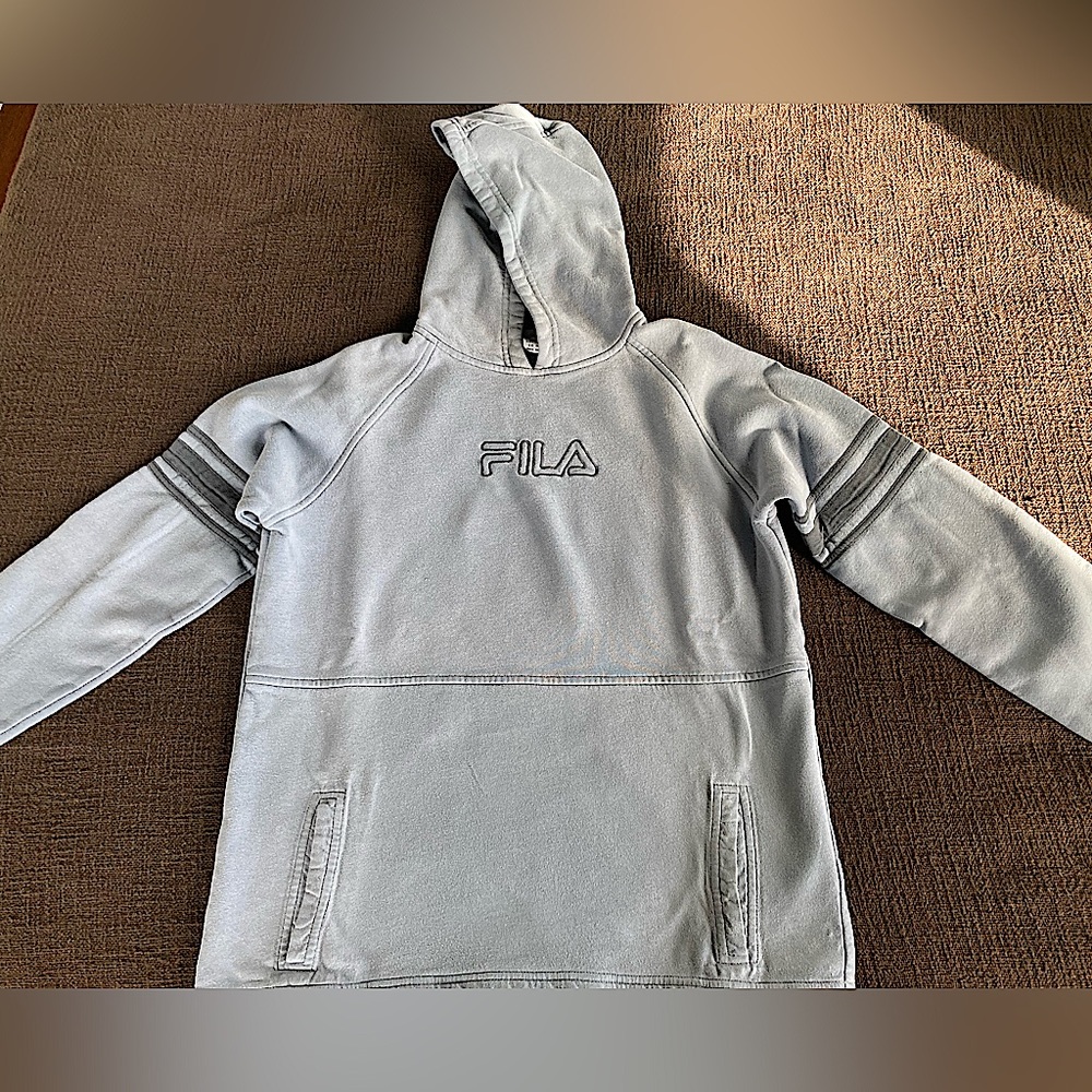 2/$10 - FILA - Slate Blue & Gray hooded sweatshirt with kangaroo pocket